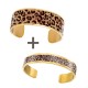 Lot de 2 bracelets manchette (1 de 20mm & 1 de 8mm) - Léopard