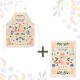 Lot tablier et torchon 100% coton biologique - Seul mon chat peut me juger