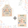 Lot tablier et torchon 100% coton biologique - Seul mon chat peut me juger