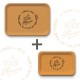 Lot de plateaux rectangulaires kraft (1 S et 1 L) - Les beaux moments