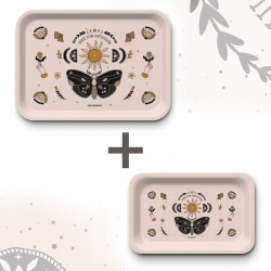 Lot de plateaux rectangulaires kraft (1 S et 1 L) - Suis ton intuition