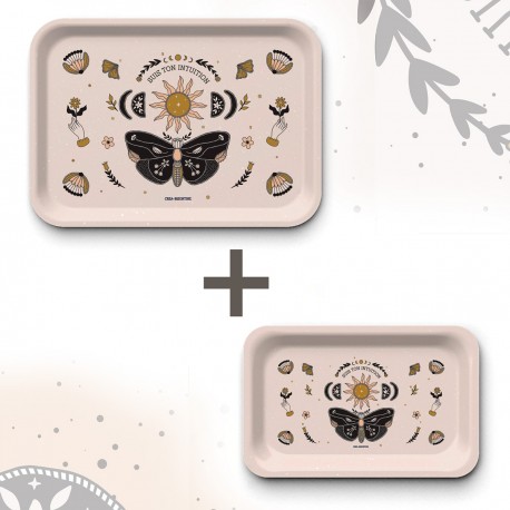 Lot de plateaux rectangulaires kraft (1 S et 1 L) - Suis ton intuition