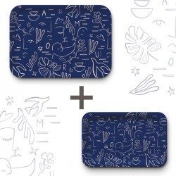 Lot de plateaux rectangulaires kraft (1 S et 1 L) - Amour