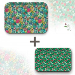 Lot de plateaux rectangulaires kraft (1 S et 1 L) - Jardin de Cottage