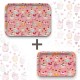 Lot de plateaux rectangulaires kraft (1 S et 1 L) - De l'amour et des cupcakes