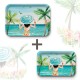 Lot de plateaux rectangulaires kraft (1 S et 1 L) - Femme à la plage