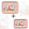 Lot de plateaux rectangulaires kraft (1 S et 1 L) - Tricotine