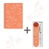 Lot carnet A5 à spirale (160p.) et étui stylo - Fleurever