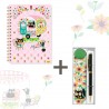Lot carnet A5 à spirale (160p.) et étui stylo - Retro Love