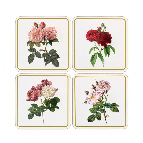 Coaster set of 4 - New Redoute Rose