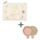 Lot trousse rectangulaire en coton PM et miroir - Aime comme mamie