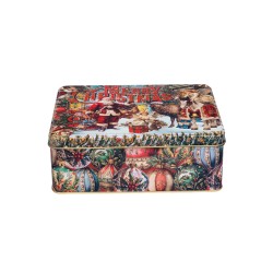 Boîte rectangulaire GM en métal - Vintage Christmas