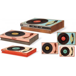 Set 3 boîtes rectangulaires basses Yesteryear 'Vintage Record Player'