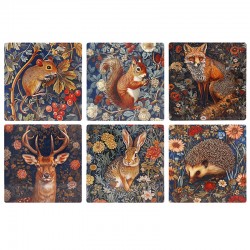 Set de 6 dessous de verre en céramique - William Morris Wild life
