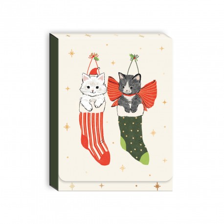 Pocket carnet de notes aimanté Noël - Merry Pets cat stockings