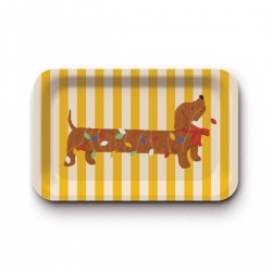 Plateau rectangulaire kraft S (mat) - Un Noël qui a du chien