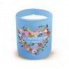 Bougie parfumée 220gr en verre bleu - Le bonheur est partout
