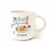 Mug céramique rond blanc 350ml -Le Bonheur se partage (vivre d'Amore)