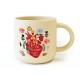 Mug céramique rond beige 350ml - Le bonheur se partage (les amis)