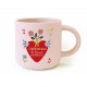 Mug céramique rond rose 350ml - Le bonheur se partage (collectioneuse