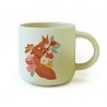 Mug céramique rond vert 350ml - Nature vivante (écureuil)