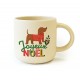 Mug céramique rond beige 350ml - Un Noël qui a du chien (Joyeux Noël)
