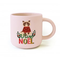 Round ceramic mug 12oz - Un Noël qui a du chien (vive Noël)