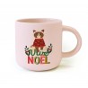 Mug céramique rond rose 350ml - Un Noël qui a du chien (vive Noël)