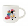 Mug céramique rond blanc 350ml - Noël Gourmand (partez du bon pied)