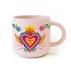 Mug céramique rond rose 350ml - Canta la Vida