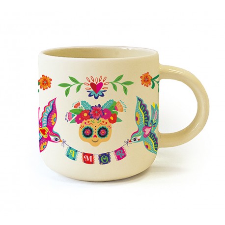 Round ceramic mug 12oz - Canta la Vida (Calavera)