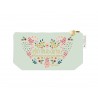 Trousse rectangulaire en coton PM vert - Ho Ho Ho (je nous aime)