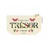Trousse rectangulaire en coton PM beige - Les arcanes du coeur