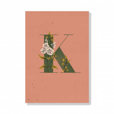 Mini journal - Monogram Floral K