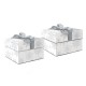 Big square bow box set of 2 - Silver Snowflakes