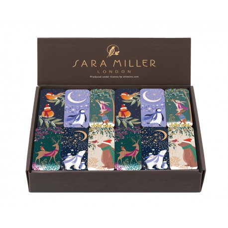 Présentoir 36 mini boîtes rect en métal - Sara Miller Noël