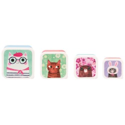 Set 4 boîtes alimentaires 'Planet cats'