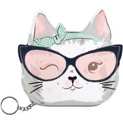 Trousse porte clés aspect cuir - Pets Cat Eye Glasses