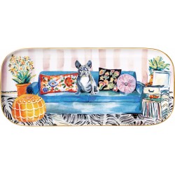 PORCELAIN SERVING TRAY - UPTOWN PETS FRENCHIE