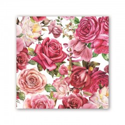 Pochette de 20 serviettes carrées - Royal Rose
