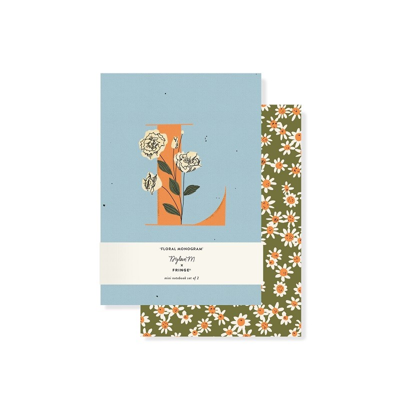 Fringe Set 2 Mini carnets de notes Monogram Floral L Couverture souple