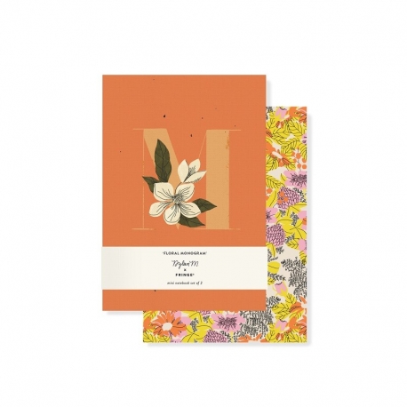 Set 2 mini journals - Monogram Floral M