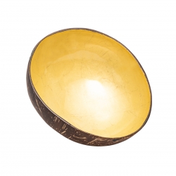 Bol decoratif noix de coco diam 13-15 cm  Shiny Yellow - Chic Mic