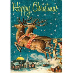 Carte double GM et enveloppe Noel - Happy Christmas