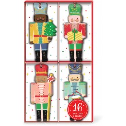 Boite 16 étiquettes cadeaux Noel (4 motifs) - Nutcrackers