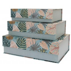Set de 3 boîtes rectangulaires gigognes GM - Jungle Botanicals