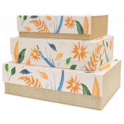 Set de 3 boîtes rectangulaires gigognes GM - Abstract Floral