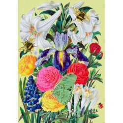Carte double GM et enveloppe - Botanical (multi flowers)