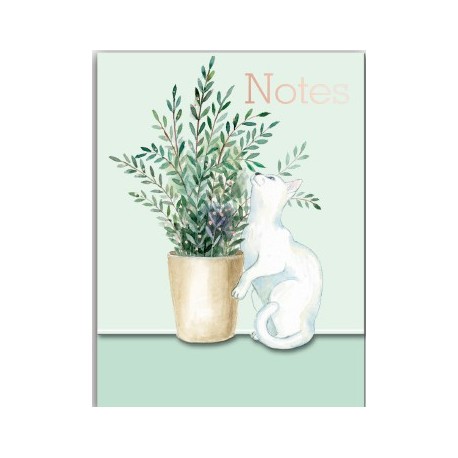 Pocket notepad - Houseplant White Cat