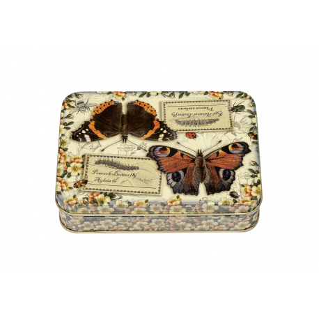Boîte rectangulaire PM en métal - Vintage Butterflies - Nostalgia